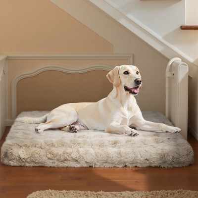Artloge Plush Pet Bed Washable Dog Mat Crate Bed Anti-Slip Kennel Mattress Deluxe Sleeping Mat for Puppy & Large Dogs with Removable Cover