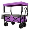 VYNXARIA 480Lbs Collapsible Wagon with Canopy,Wagon Stroller with 7" All-Terrain Wheels, Lightweight Foldable Wagon, Large Capacity£¬Purple - 3 of 4