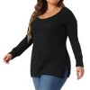 Agnes Orinda Women's Plus Size Waffle Knit Scoop Neck Long Sleeve Lightweight Casual Pullover Sweaters - 2 of 4