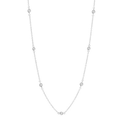 Silpada 'Allium' Circular Station Necklace with Cubic Zirconia in Sterling Silver