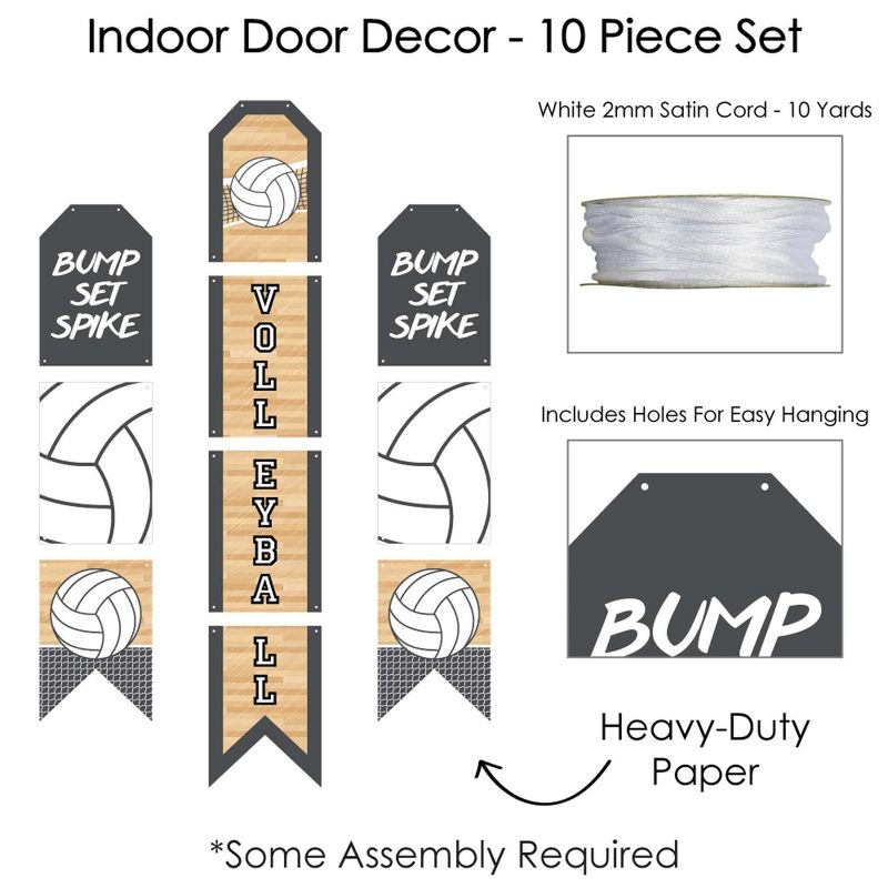 Big Dot of Happiness Bump, Set, Spike - Volleyball - Hanging Vertical Paper Door Banners - Baby Shower or Birthday Party Wall Kit - Indoor Door Decor, 5 of 8
