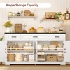Usikey 63” Large Buffet Cabinet with 4 Doors and 3 Drawers, Buffet Sideboard Cabinet with Storage , Coffee Bar, Wine Bar for Living Room, White - 2 of 4