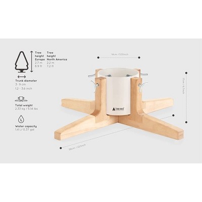 Medium White Beechwood and Metal Rustic Christmas Tree Stand