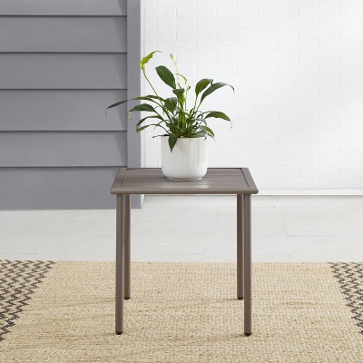 Cali Bay Light Brown Powder-Coated Steel Outdoor Side Table