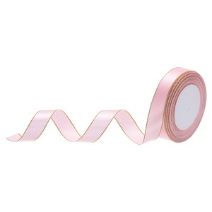 Unique Bargains Double Face Wide Satin Ribbon with Gold Edges for Wedding Bouquet - 1 of 4