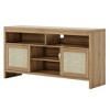 Farmhouse-Style Vintage Wicker TV Cabinet 58-inch Four-Shelf Double-Door Storage Unit Living Room, Bedroom, Office - 3 of 4