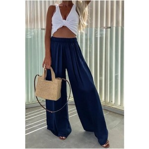 Women's Stylish Wide - Leg Casual Pants with Pockets, Trendy and Comfortable Loose - Fit Trousers for Daily Wear - 1 of 4