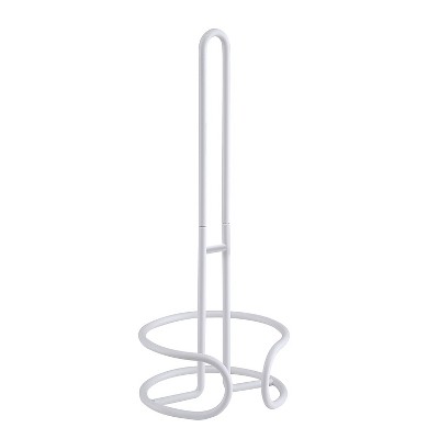 SunnyPoint Heavy Wire Bathroom Toilet Tissue Paper Roll Holder White (LY-WC-01WHT)