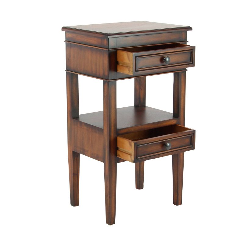 Distressed Wooden Side Table with Drawers - Olivia & May, 6 of 8