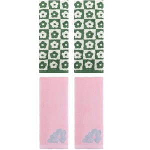 REGALWOVEN 4 Pcs Cotton Soft Absorbent Decorative Bathroom Hand Towel - 1 of 4