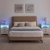 Nightstand with Charging Station, LED Lights, 2 Drawers & Pull-Out Shelf – Modern Bedside Table with USB Ports - 4 of 4