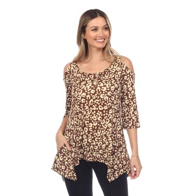 Leopard Cold Shoulder Tunic - White Mark