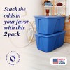 HOMZ Stackable and Nestable Heavy Duty Plastic Storage Container with 4 Way Handles - 2 of 4