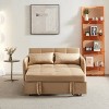 VASIP "55.5" Wide Twins Pull Out Sleeper Sofa Bed - Khaki Velvet Upholstered Convertible Couch for Small Spaces - 2 of 4