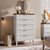Fluted Dresser for Bedroom with 5 Deep Drawers, 47.2" Tall Chest of Drawers, Curved Profile Design - 3 of 4