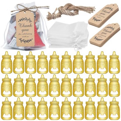 24Pcs Baby Shower Favors,Metal Bottle Openers with Organza Bags Thank You Tags Baby Shower Theme Party for Guests,Gifts for Birthday Party Decoration