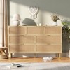 Rattan 7 Drawer Dressers for Bedroom, Tall Dresser with Deep Drawers, Large Chest of Drawers for Closet with Wide Top, Long Wooden Dresser - 3 of 4