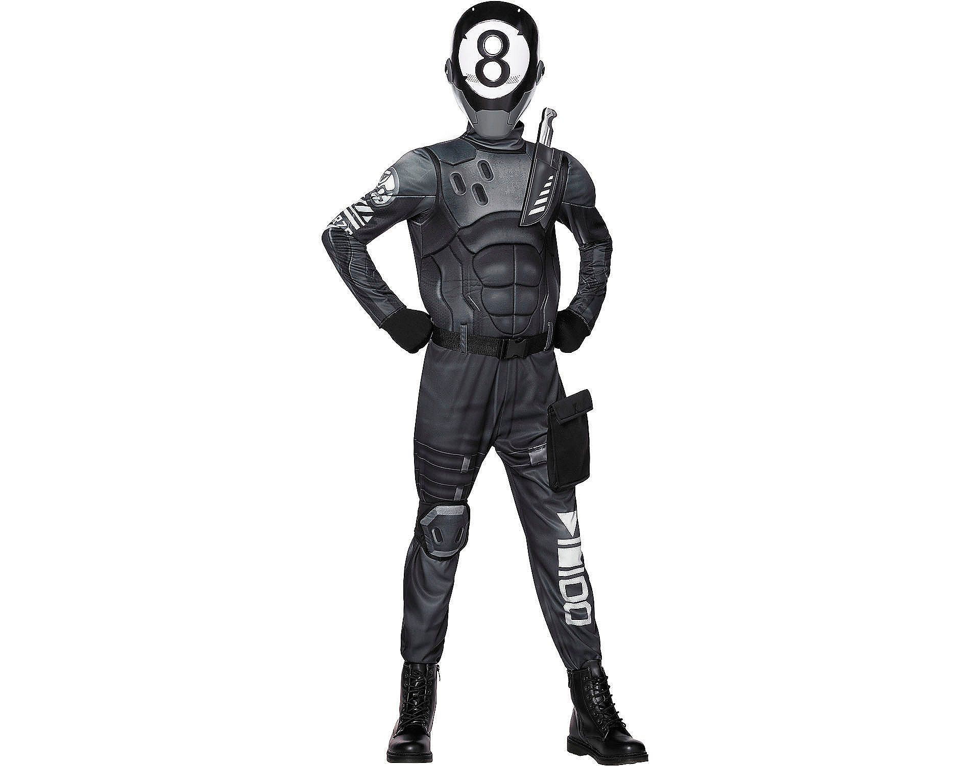 Inspirit DesignsFortnite Boys' 8-Ball Halloween Costume Jumpsuit - Black Small 4-6