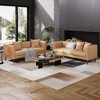 Faux Leather Sofa Couch, Modern 78" W Sofa with Deep Seats, 3 Seater Sofa Couch with 2 Throw Pillows and Wood Legs, Easy Assembly - 2 of 4