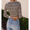 Women's Moria Floral Smocked Top - Big Water Blue Sky - 3 of 4