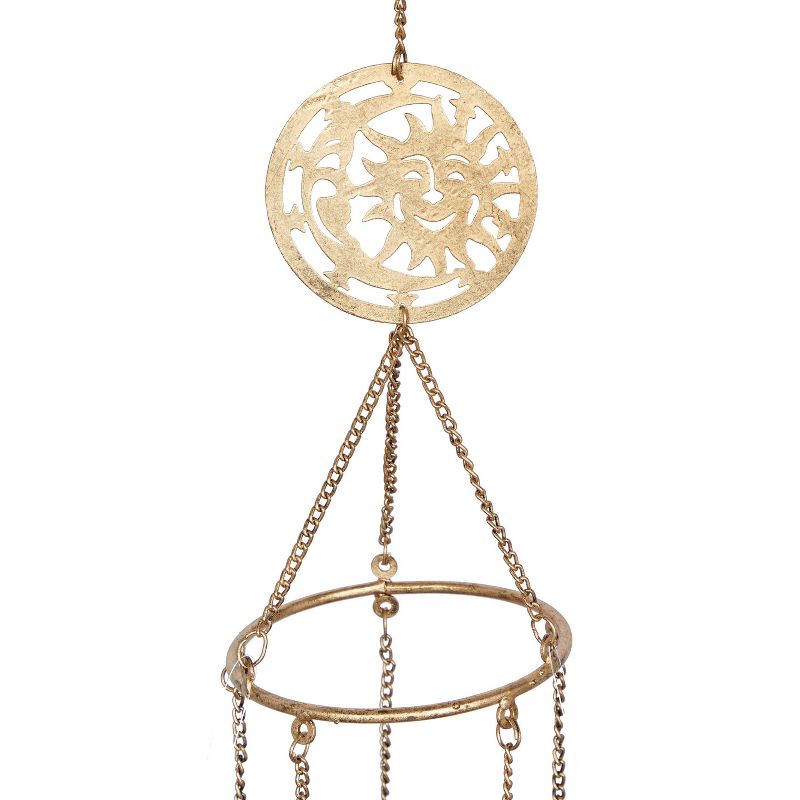 39&#34; x 5&#34;  Iron Eclectic Moon and Sun Windchime Gold/Green/Red - Olivia &#38; May, 5 of 8