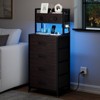 WOWLIVE Tall Nightstand with Charging Station and LED, Bed Side Table with 6 Drawers and 3-Tier Wood Storage Shelves for Bedroom - 2 of 4