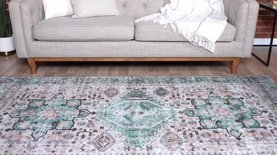 Ivory Almond Rectangular Washable Chenille Area Rug