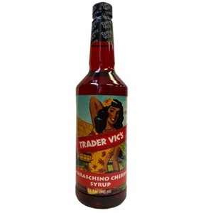 Trader Vic's Maraschino Cherry Syrup for Cocktail Mixes, Mocktails, & Drinks 32 Fl. Oz. / 946 Ml. - 1 of 4