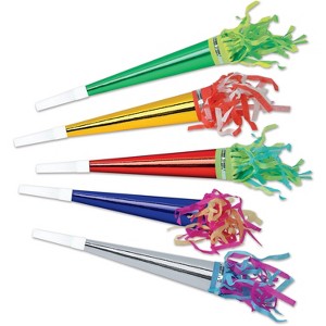 Beistle Foil Horns w/Tassel, 11", (25/Pkg) Multicolored - 1 of 1