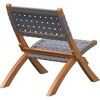 Balkene Home 63637 Sava Indoor/Outdoor Folding Chair – Low-Slung Portable Acacia Wood with Woven Seat & Back, Porch, Lawn, Garden, Gray Webbing - 2 of 4
