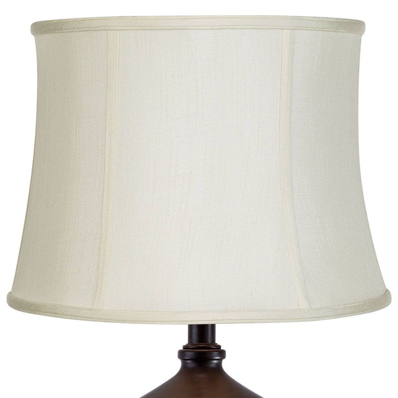 Imperial Shade Set of 2 Creme White Medium Drum Lamp Shades 14" Top x 16" Bottom x 12" High (Spider) Replacement with Harp and Finial, 6 of 10