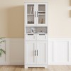 KTMBDW 67" Tall Bathroom Storage Cabinet, Freestanding Floor Storage with Glass Doors and Drawers, Bathroom Cabinet for Laundry Room, Office, White - 2 of 4