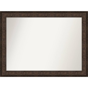 44" x 33" Non-Beveled Ridge Bronze Bathroom Wall Mirror - Amanti Art - 1 of 4