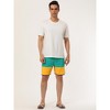 Lars Amadeus Men's Striped Beach Shorts Color Block Swimming Drawstring Board Surfing Shorts - 3 of 4
