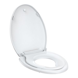 Toilet Seat Cover, PP Quick-Release Structure Toilet Seat, White Easy-Remove Design for Simple Cleaning - 1 of 4