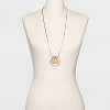 Long Duo Circle Statement Necklace  - A New Day™ Two-Tone - image 2 of 3