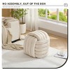 FONTOI Cube Stool Ottomans and Benches 19 Inch Small Ottoman, Makeup Stool Footstool, Living Room Decorative Ottoman, Beige, 19.29"*19.29"*17.72" - 4 of 4