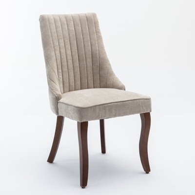 NicBex Set of 2 Velvet Tufted Upholstered Dining Chairs Armless Accent Side Chairs with Wood Legs