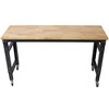 Steel Workbench with Rubber Wood Top and Adjustable Height and Rolling Wheels - 4 of 4