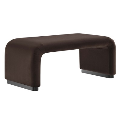 Modway Koda Waterfall Ottoman – Performance Velvet Upholstered Accent in Contemporary Design, Perfect for Living Room or Bedroom