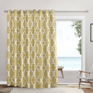 108"x84" Ironwork Sateen Woven Room Darkening Blackout Grommet Top Curtain Panel Patio - Exclusive Hom - 1 of 4