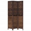 vidaXL Paulownia Wood Partition Screen 3 Panels Dark Brown - 4 of 4