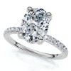 Pompeii3 1 1/2Ct Oval Diamond Accents Engagement Ring White Yellow or Rose Gold Lab Created - 3 of 4
