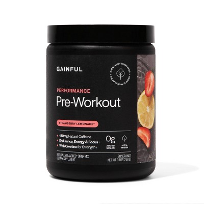 Gainful Performance Pre-Workout Powder - Strawberry Lemonade - 9oz