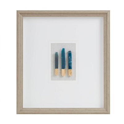 Madison Park 17.75"x19.75" Staggered Stones Natural Agate Double Mat Shadow Box Wall Decor
