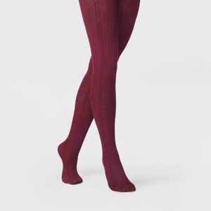 Women's Cable Sweater Tights - A New Day™ - 1 of 2