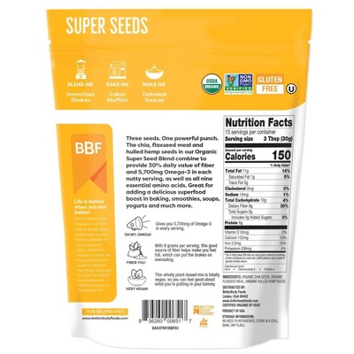 Organic Super Seeds Blend with Chia, Flaxseed, and Hemp - 16oz