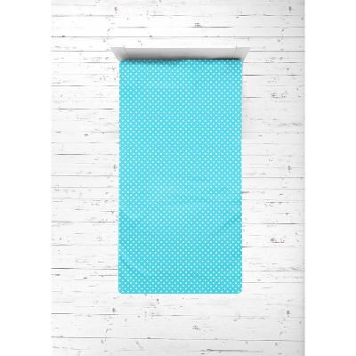 Bacati - Aqua Pin Dots 3 pc Toddler Bed Sheet Set