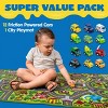 Joyfy Kids Car Play Rug for Playroom, Durable Toddler Car Track Play Mat Rug, Car Carpet with 12 Pull-Back Vehicle Set - City Pretend Play - 3 of 4