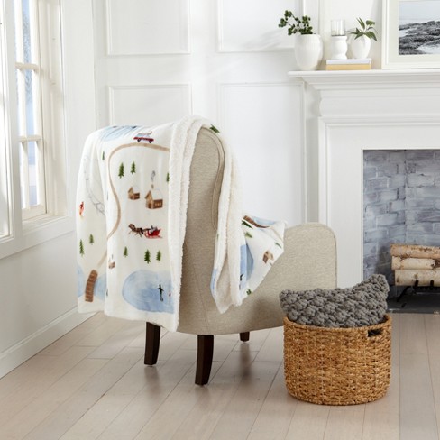 Great Bay Home Rustic Lodge Velvet Plush Warmest Throw 50